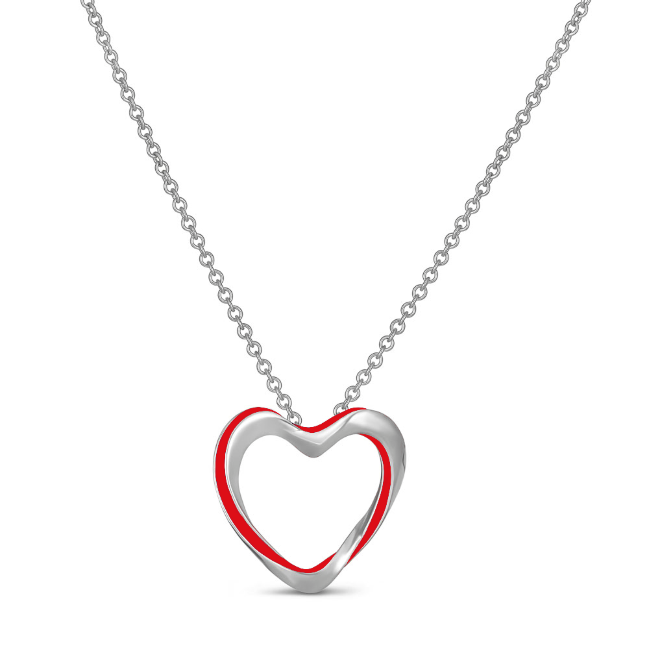 Lilo Color Heart Pendant - Silver