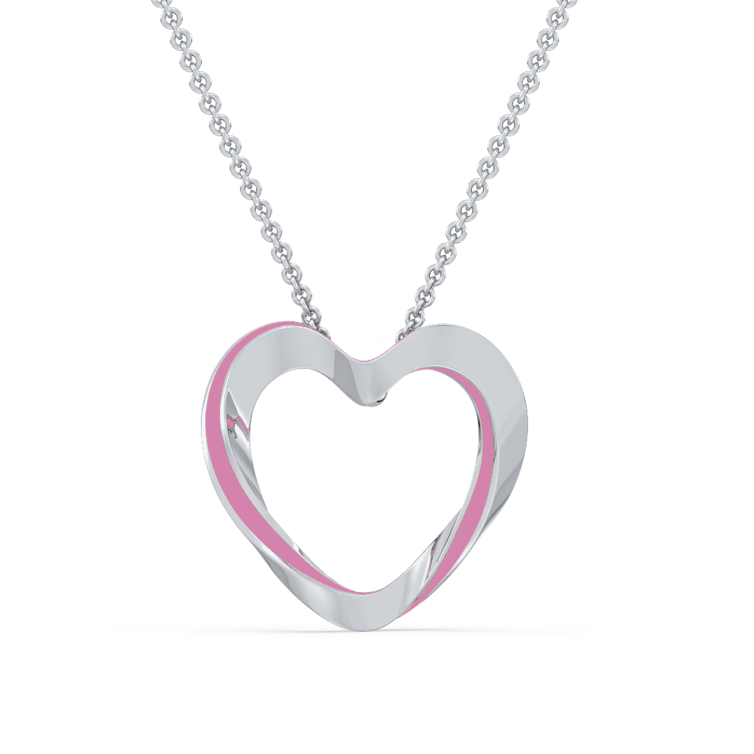 Lilo Color Heart Pendant - Silver