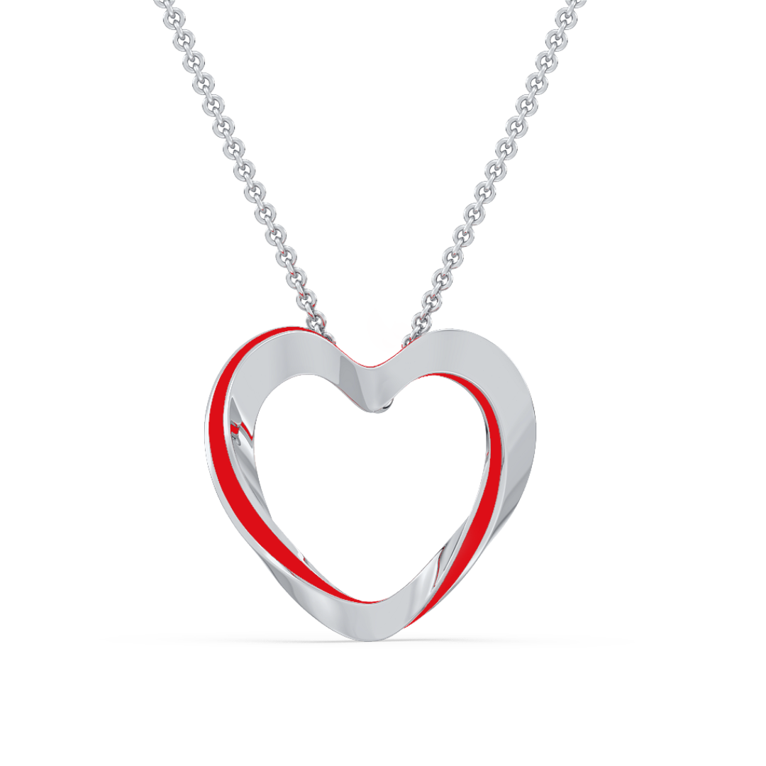 Lilo Color Heart Pendant - Silver