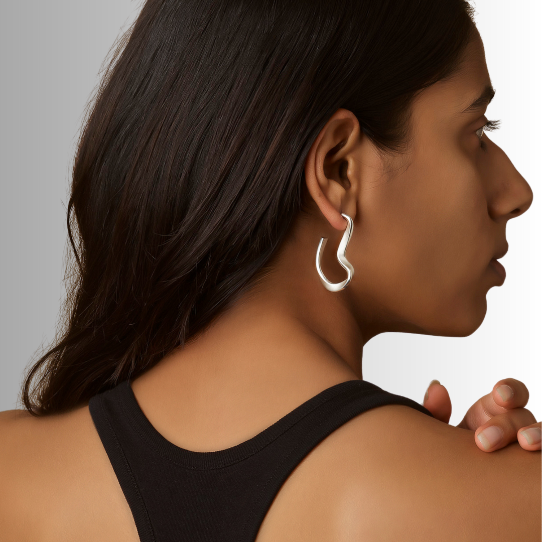 Sahab Hoop Earrings in Silver - Small