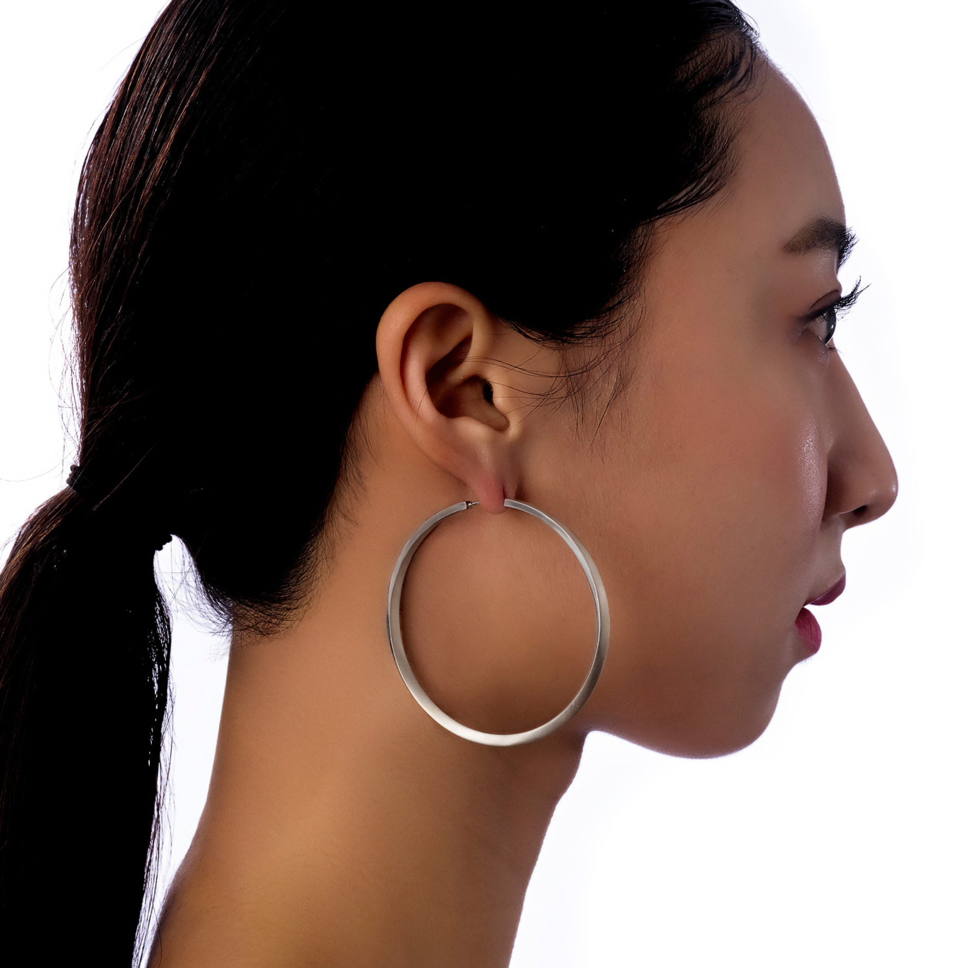 Lilo Hoops in Silver - Medium