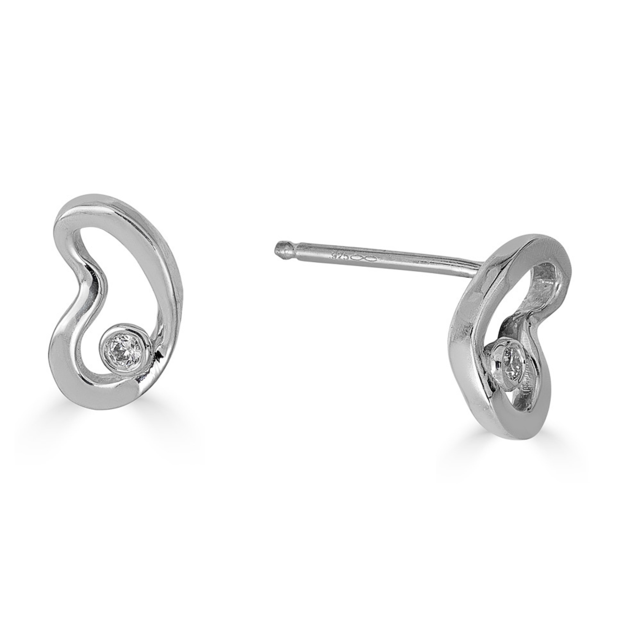 Sahab Studs With Diamonds in Silver