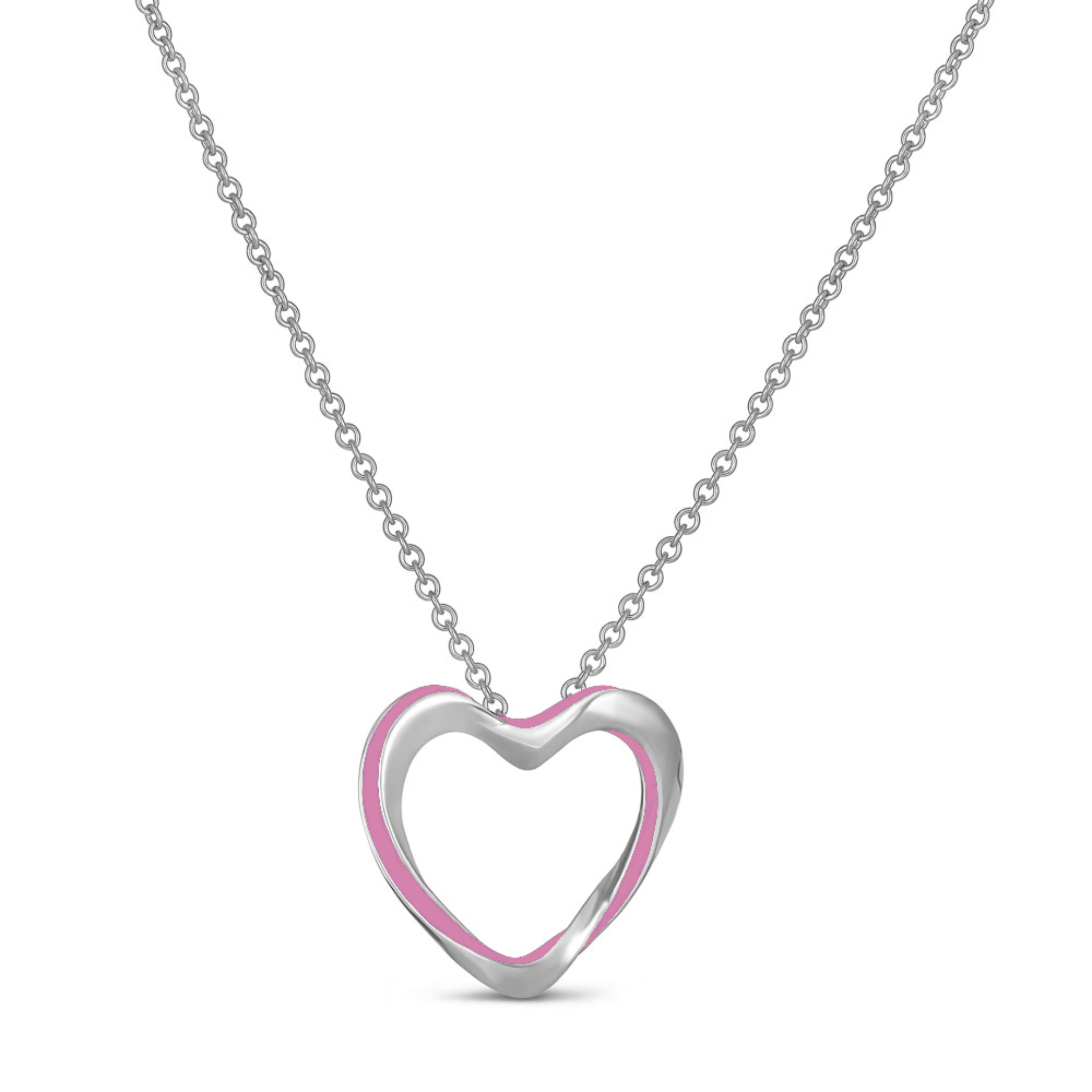 Lilo Color Heart Pendant - Silver