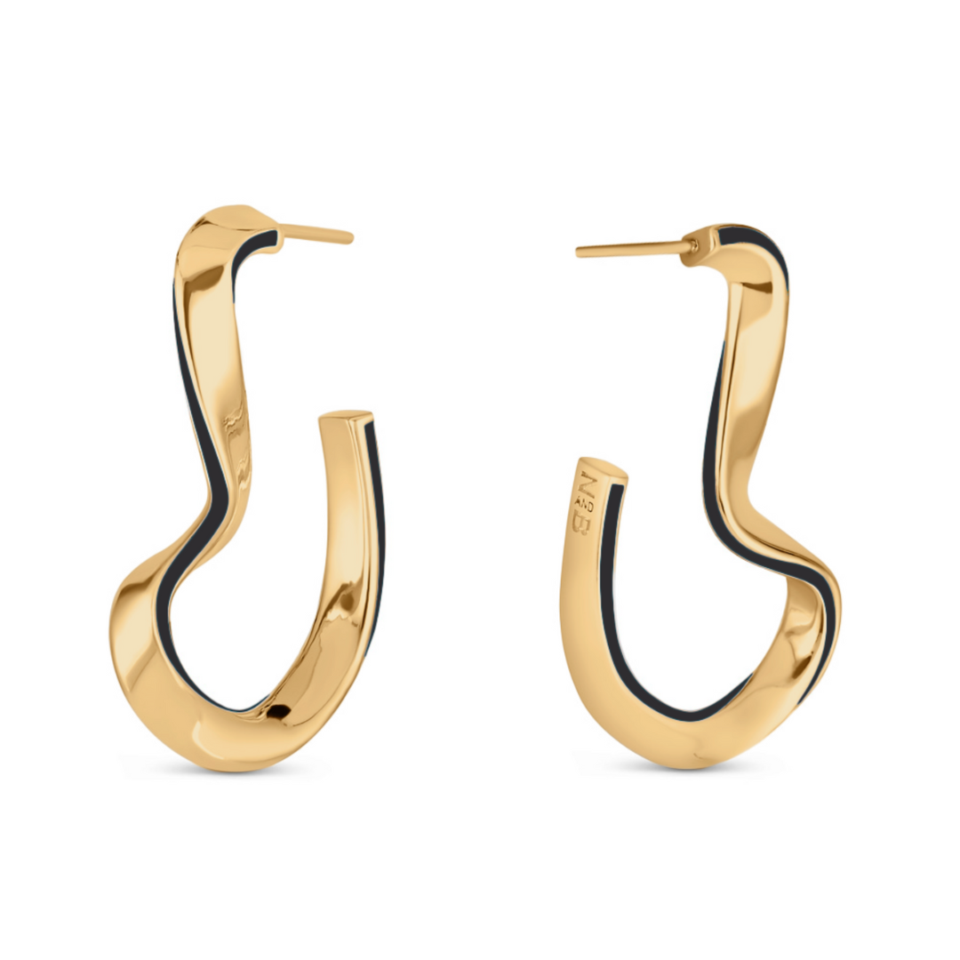 Sahab Color Hoop Earrings in 18K Gold Vermeil - Small