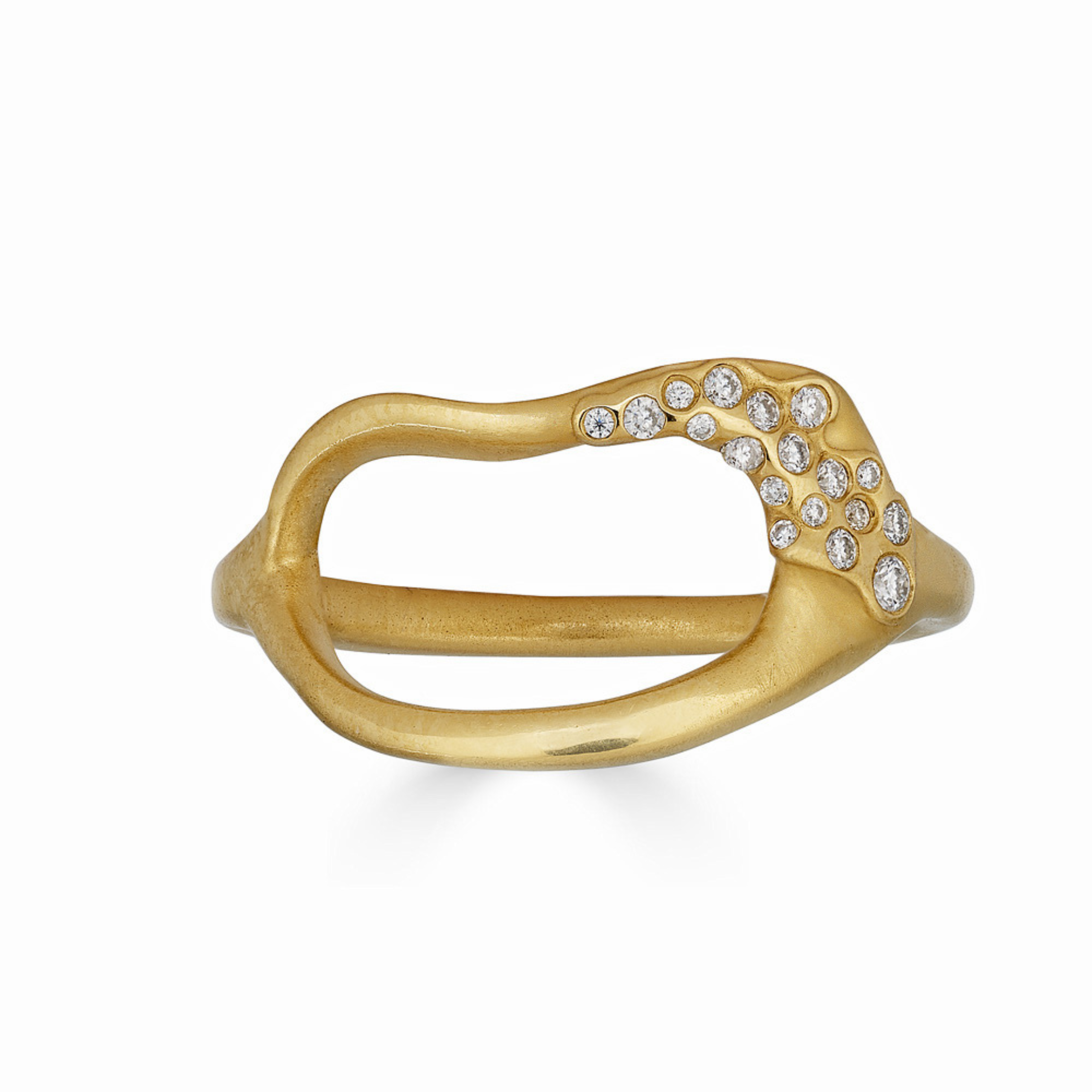 Ring With Diamonds - 18K Gold Vermeil