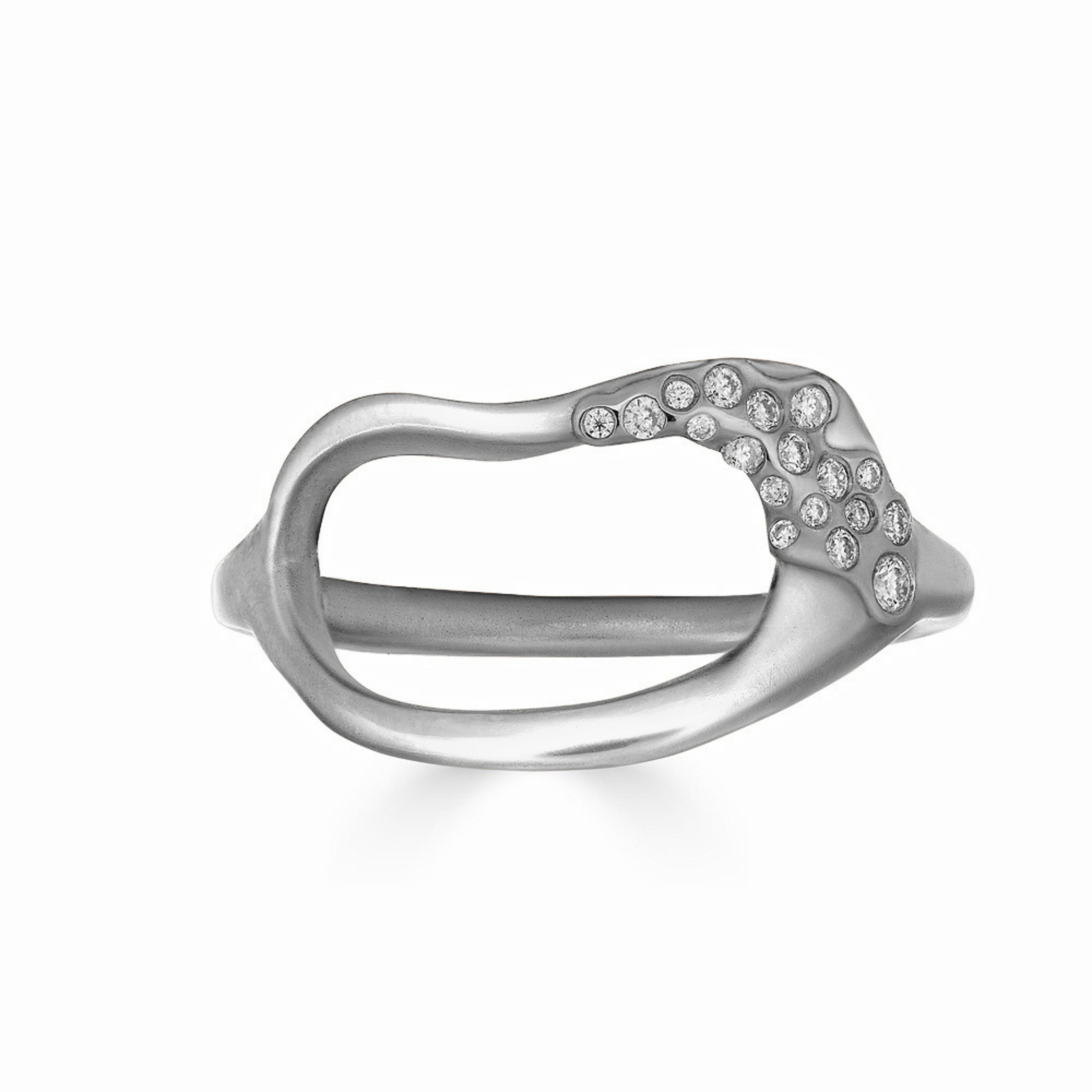 Sahab Ring With Diamonds - Silver