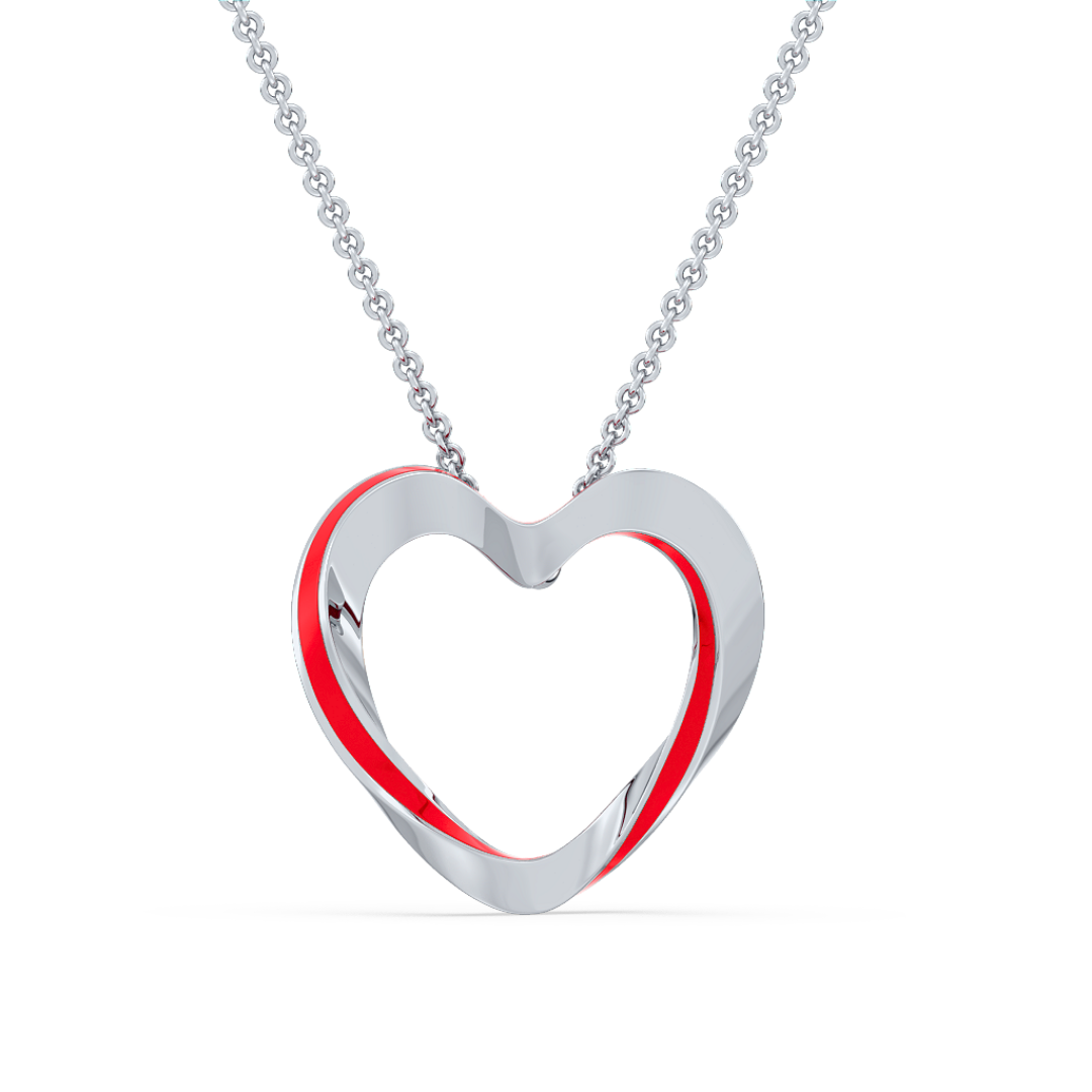 Lilo Color Heart Pendant - Silver